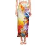 Galaxy Native Indian Woman Print Side Slit Maxi Skirt