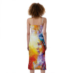 Galaxy Native Indian Woman Print Slim Fit Midi Cami Dress