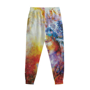 Galaxy Native Indian Woman Print Sweatpants