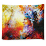 Galaxy Native Indian Woman Print Tapestry
