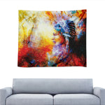 Galaxy Native Indian Woman Print Tapestry