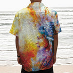 Galaxy Native Indian Woman Print Textured Short Sleeve Shirt