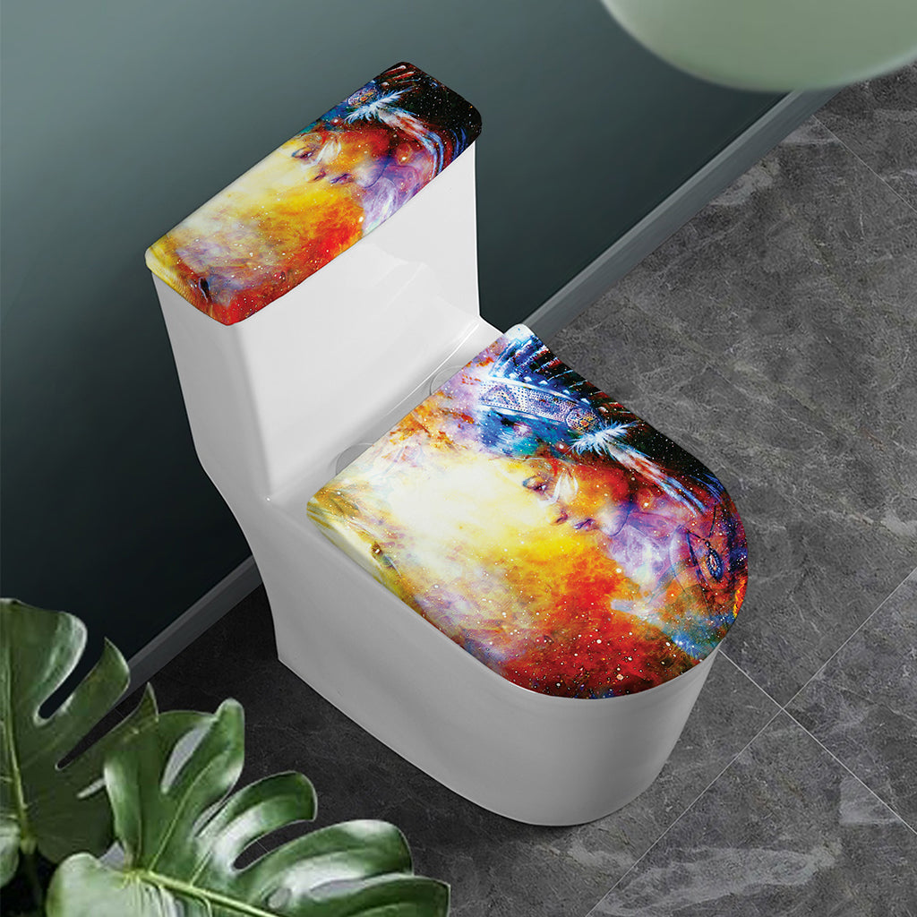 Galaxy Native Indian Woman Print Toilet Lid And Tank Cover Set