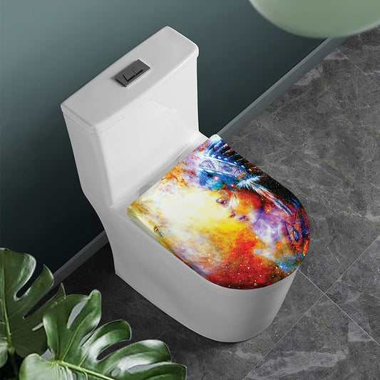 Galaxy Native Indian Woman Print Toilet Lid Cover