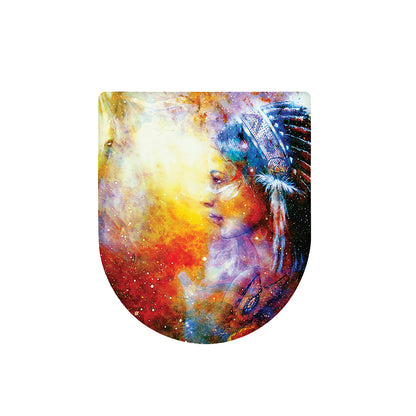 Galaxy Native Indian Woman Print Toilet Lid Cover
