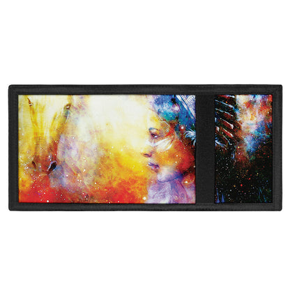 Galaxy Native Indian Woman Print Trifold Wallet