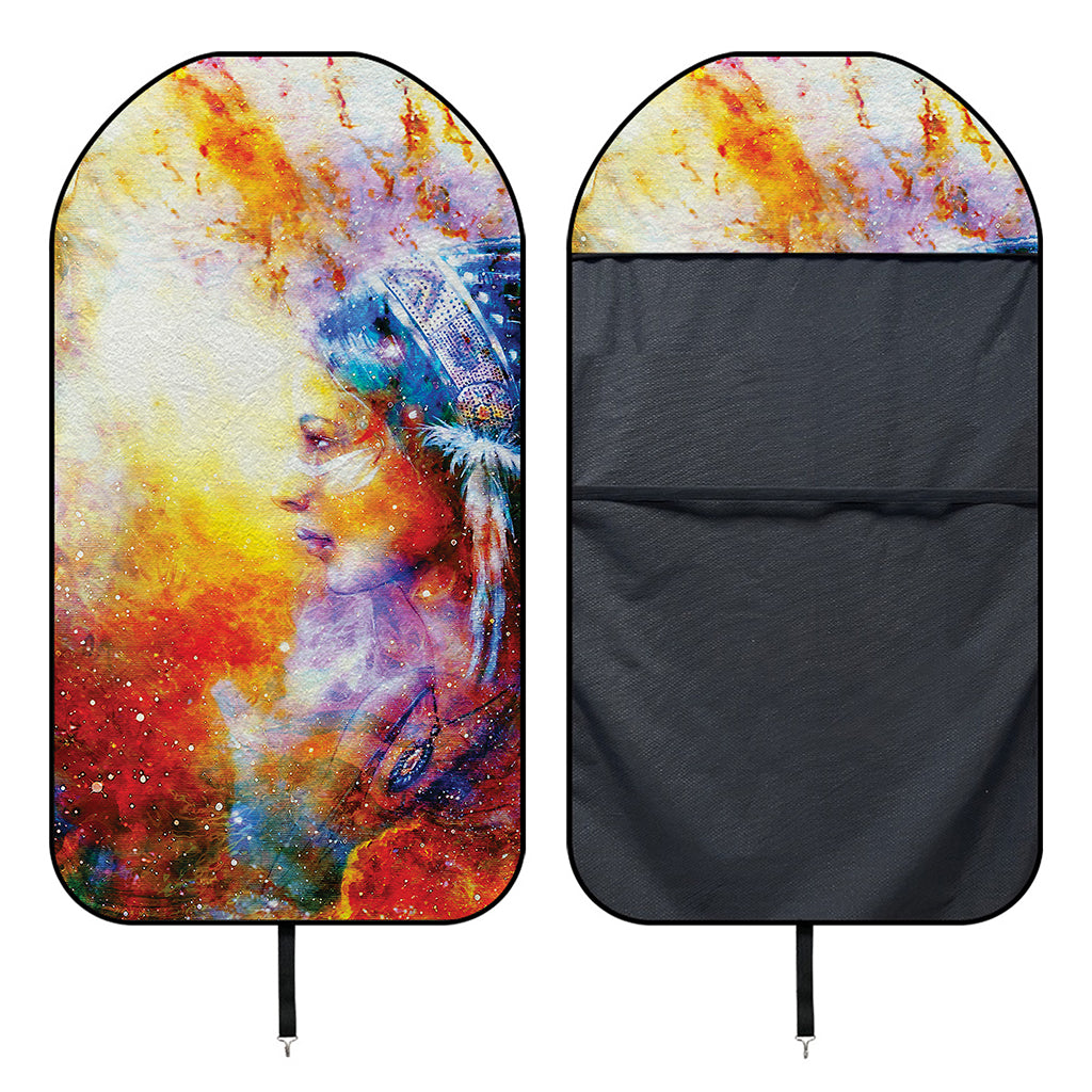 Galaxy Native Indian Woman Print Waterproof Car Seat Cover