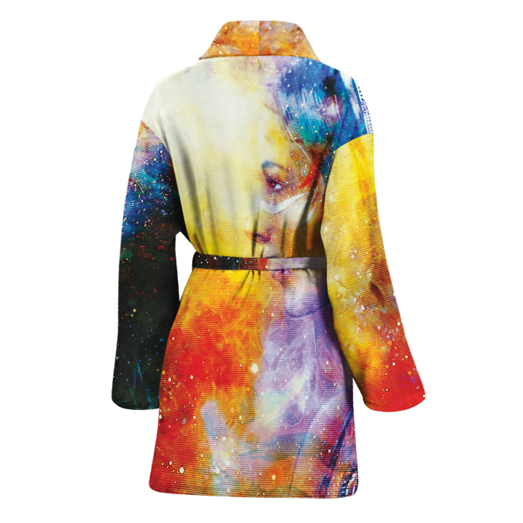 Galaxy Native Indian Woman Print Women's Bathrobe