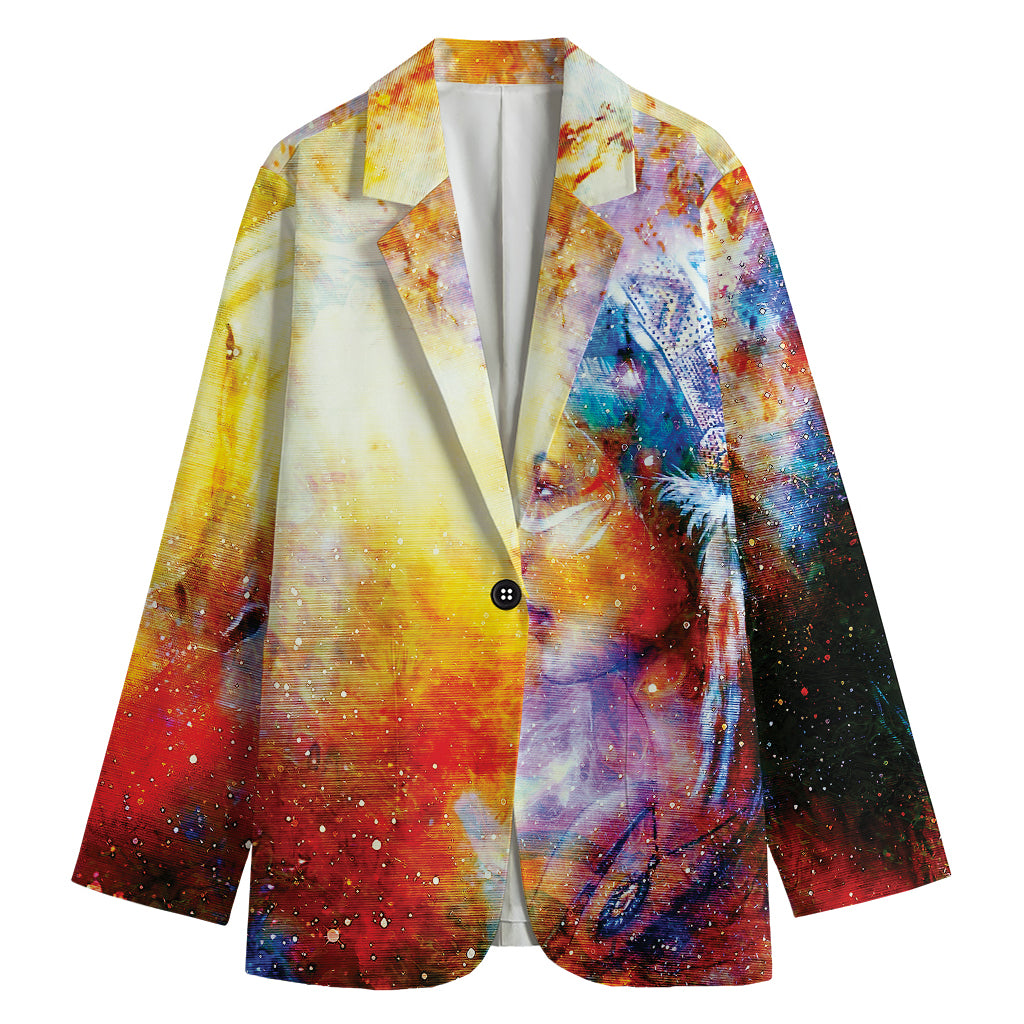 Galaxy Native Indian Woman Print Women's Blazer