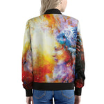 Galaxy Native Indian Woman Print Women's Bomber Jacket