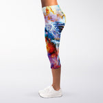 Galaxy Native Indian Woman Print Women's Capri Leggings