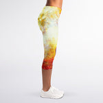 Galaxy Native Indian Woman Print Women's Capri Leggings