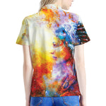 Galaxy Native Indian Woman Print Women's Polo Shirt