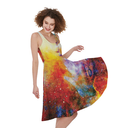 Galaxy Native Indian Woman Print Women's Sleeveless Dress