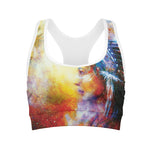 Galaxy Native Indian Woman Print Women's Sports Bra