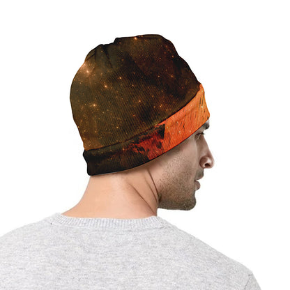 Galaxy Pyramid Print Beanie