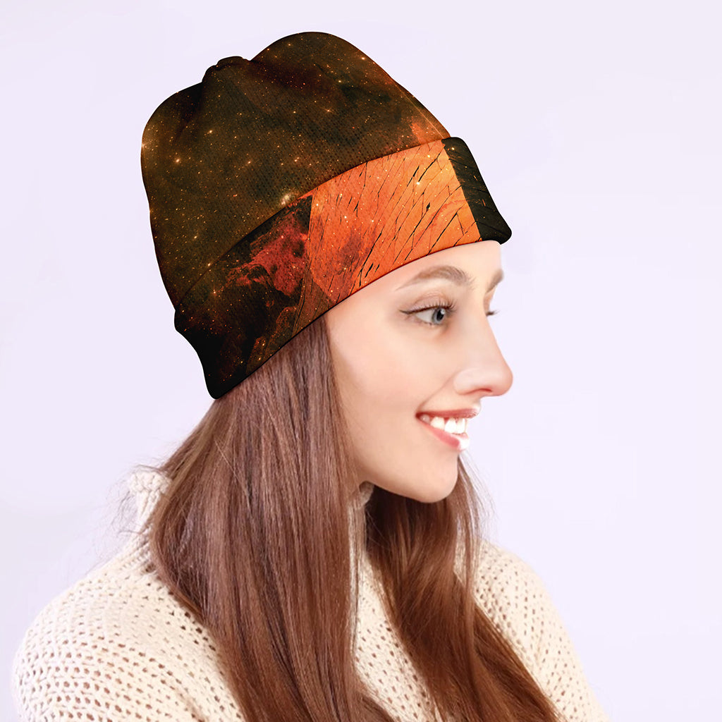 Galaxy Pyramid Print Beanie