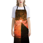 Galaxy Pyramid Print Bib Apron With Pocket