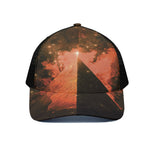 Galaxy Pyramid Print Black Mesh Trucker Cap