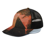 Galaxy Pyramid Print Black Mesh Trucker Cap