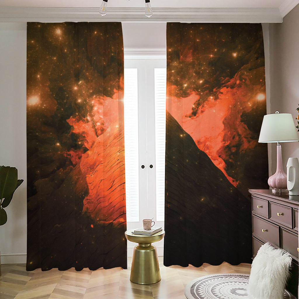 Galaxy Pyramid Print Blackout Pencil Pleat Curtains