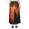 Galaxy Pyramid Print Chiffon Maxi Skirt