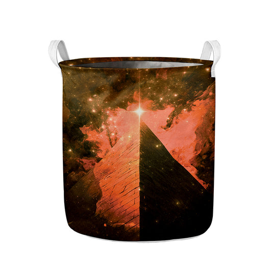 Galaxy Pyramid Print Collapsible Laundry Basket
