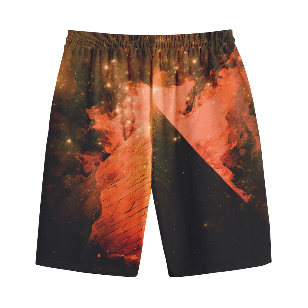 Galaxy Pyramid Print Cotton Shorts