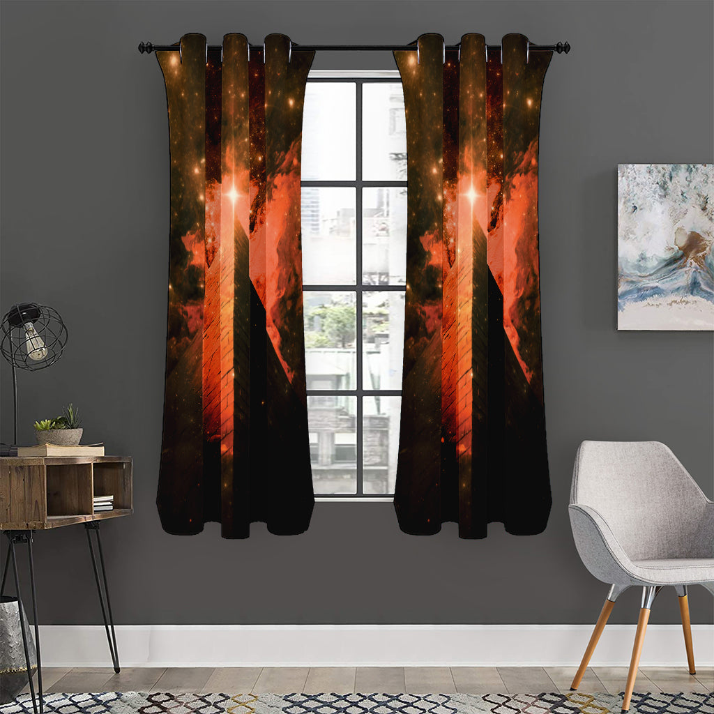 Galaxy Pyramid Print Curtain