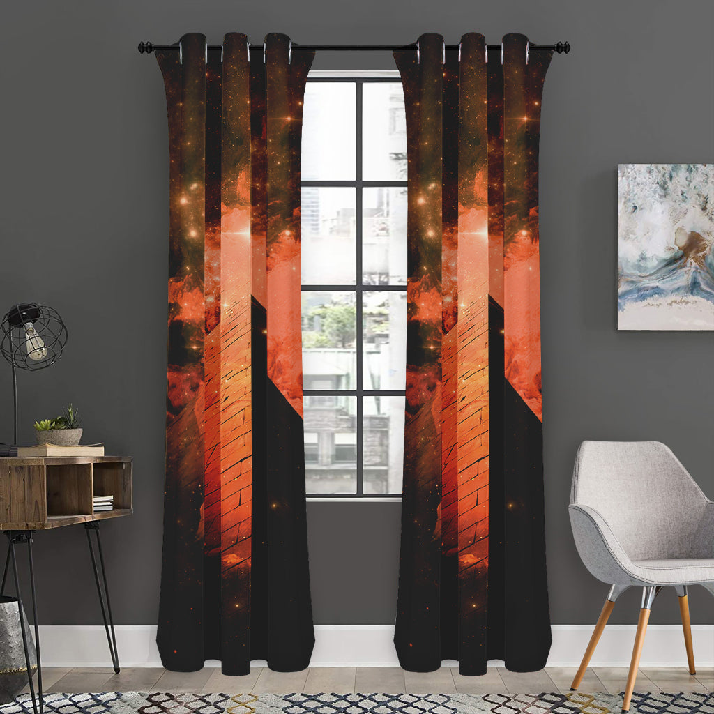 Galaxy Pyramid Print Curtain