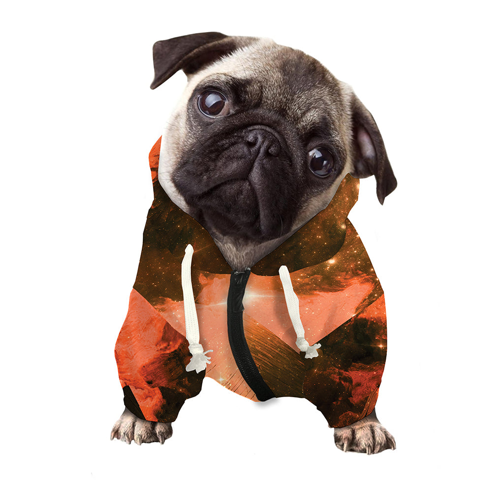 Galaxy Pyramid Print Dog Zip Up Hoodie