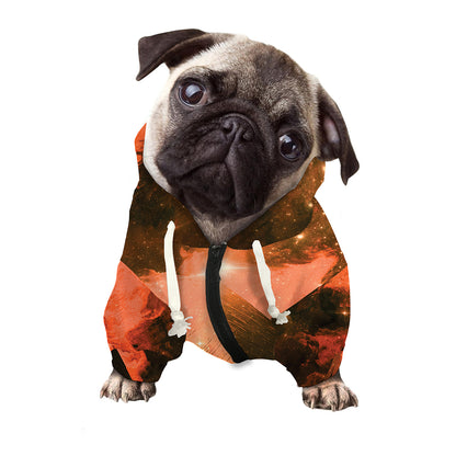 Galaxy Pyramid Print Dog Zip Up Hoodie