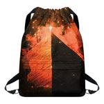 Galaxy Pyramid Print Drawstring Backpack