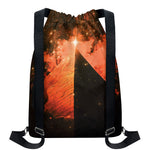 Galaxy Pyramid Print Drawstring Backpack