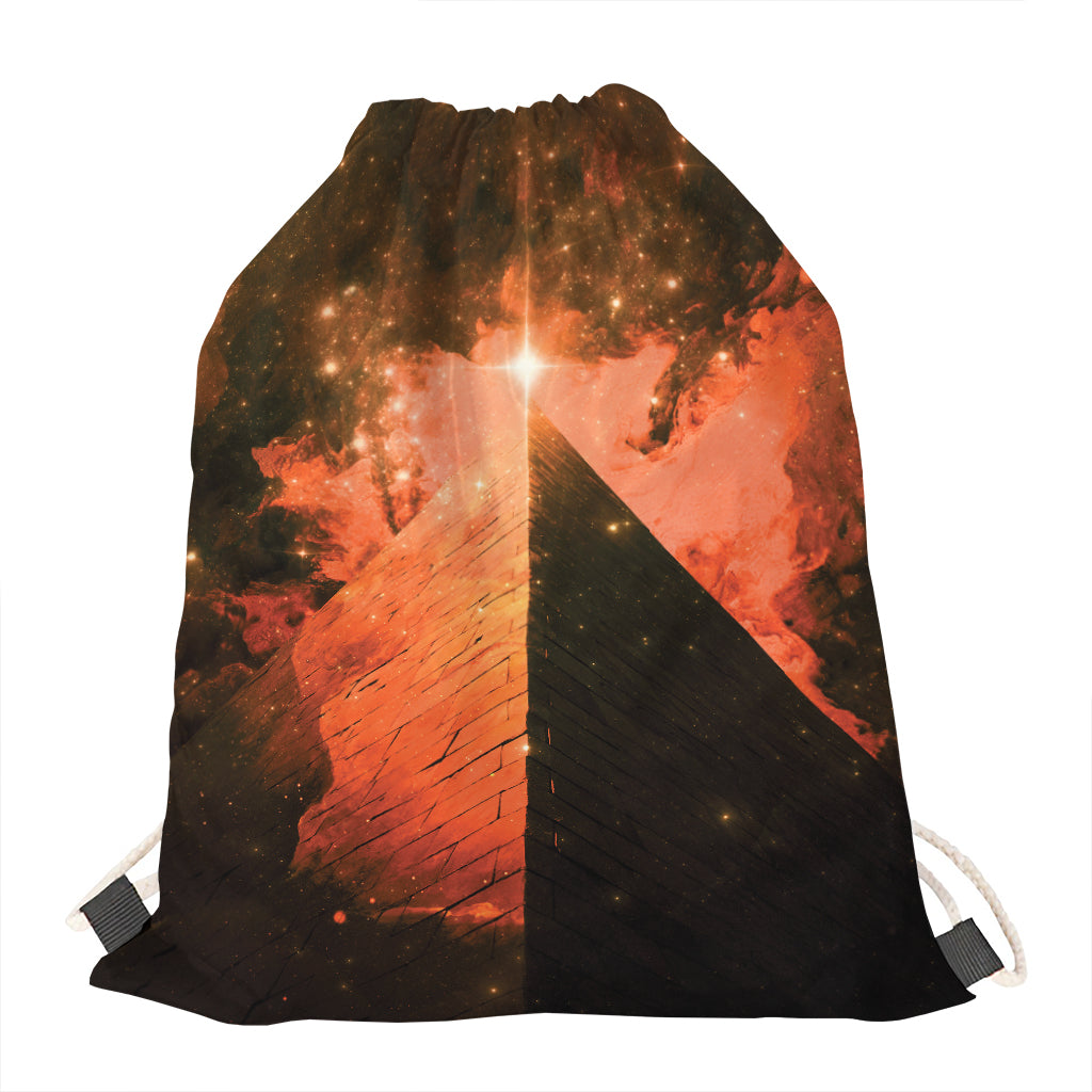 Galaxy Pyramid Print Drawstring Bag