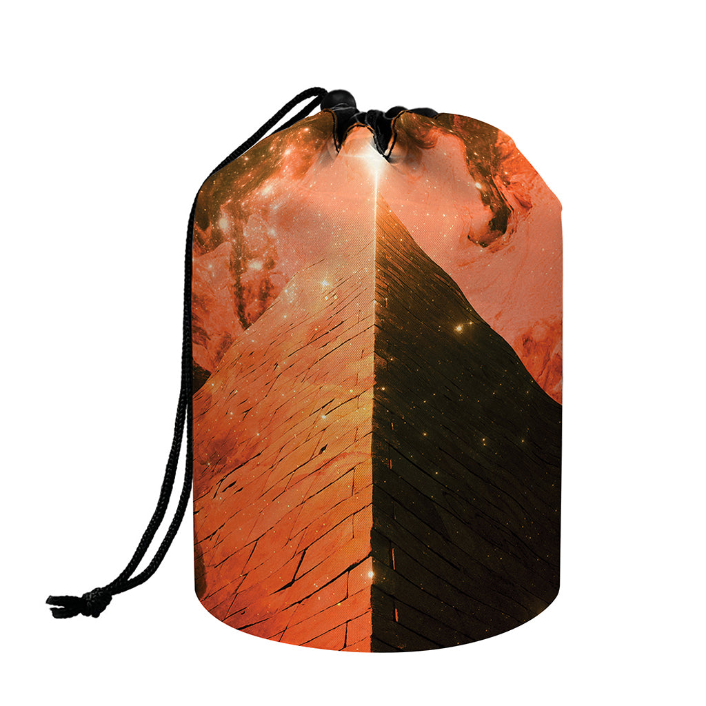 Galaxy Pyramid Print Drawstring Makeup Bag