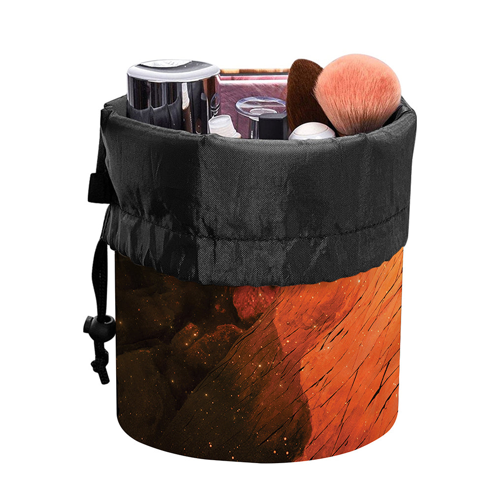 Galaxy Pyramid Print Drawstring Makeup Bag