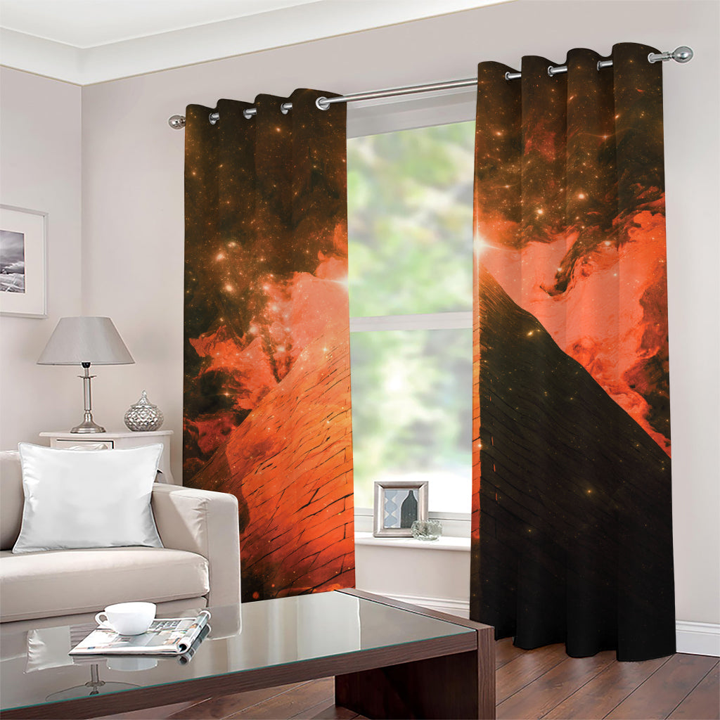 Galaxy Pyramid Print Grommet Curtains