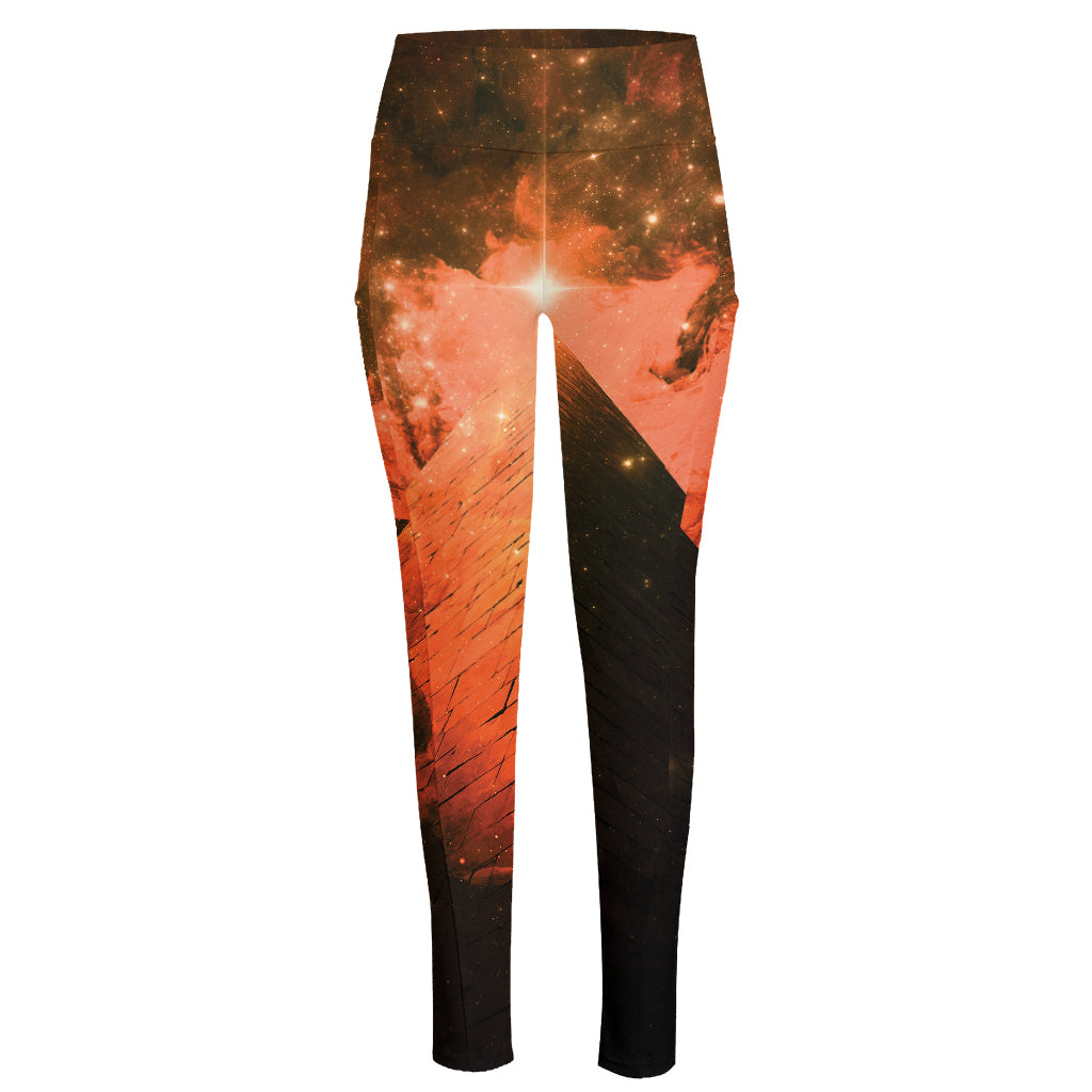 Galaxy Pyramid Print High-Waisted Pocket Leggings