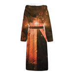 Galaxy Pyramid Print Hooded Bathrobe