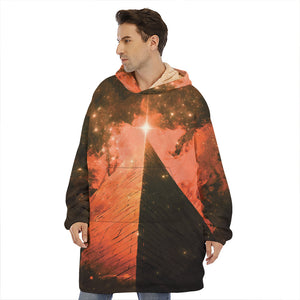 Galaxy Pyramid Print Hoodie Blanket