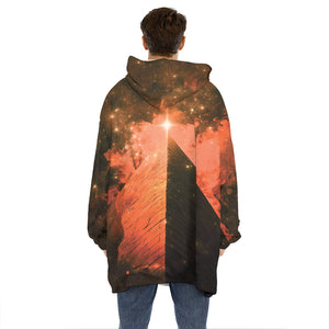 Galaxy Pyramid Print Hoodie Blanket