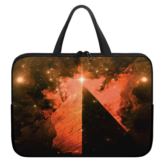Galaxy Pyramid Print Laptop Sleeve With Handle