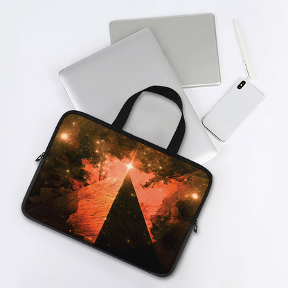 Galaxy Pyramid Print Laptop Sleeve With Handle