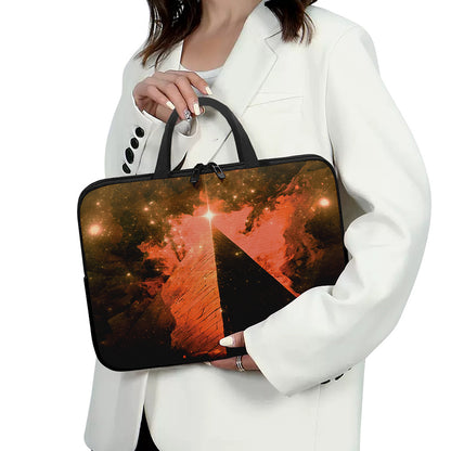 Galaxy Pyramid Print Laptop Sleeve With Handle