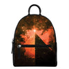 Galaxy Pyramid Print Leather Backpack