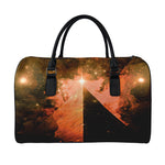 Galaxy Pyramid Print Leather Duffle Bag