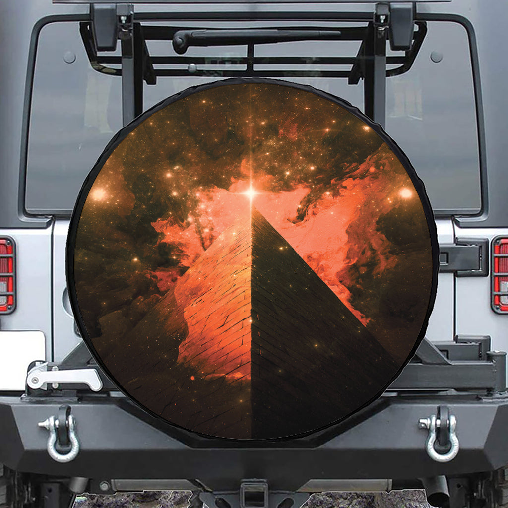 Galaxy Pyramid Print Leather Spare Tire Cover