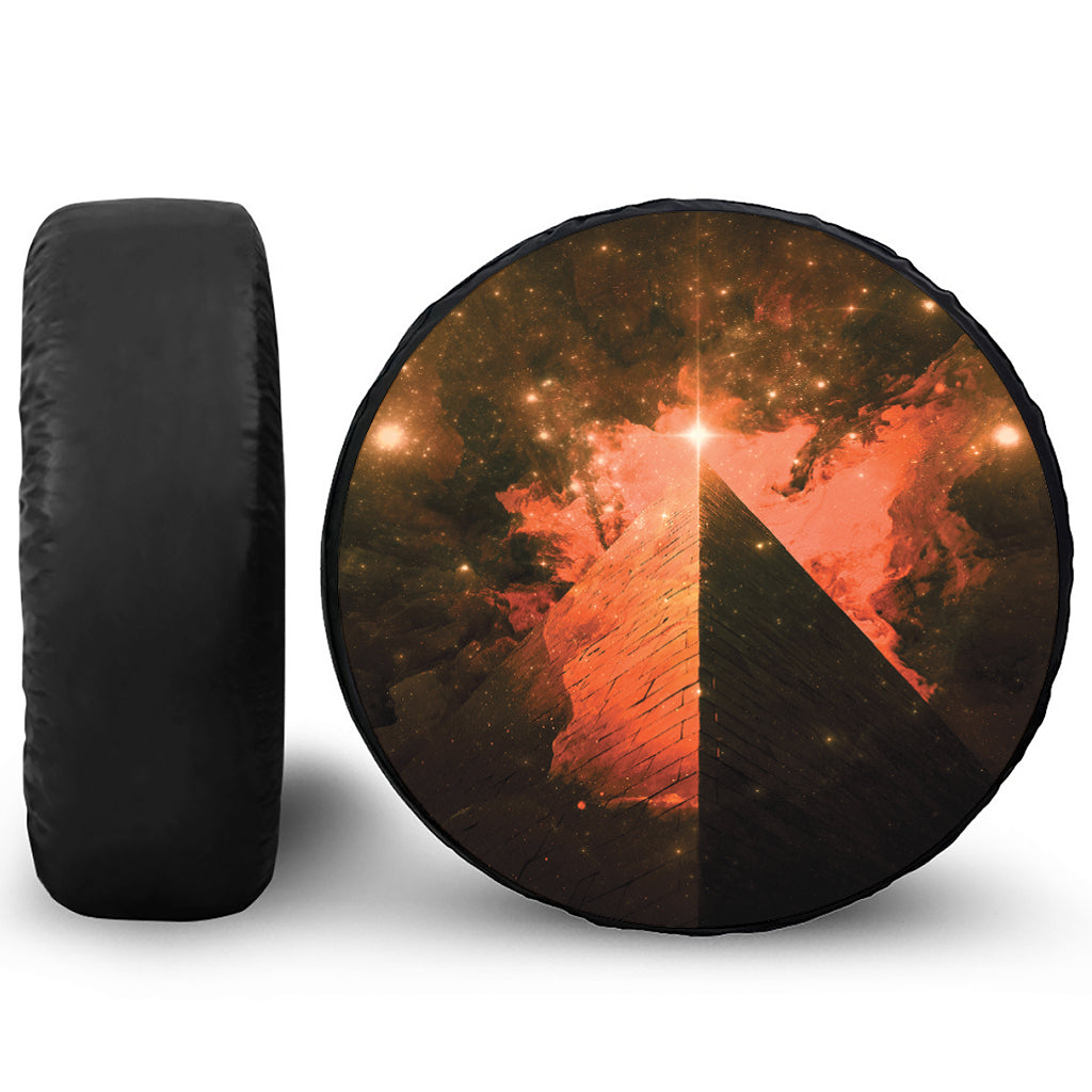 Galaxy Pyramid Print Leather Spare Tire Cover