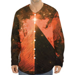 Galaxy Pyramid Print Long Sleeve Baseball Jersey